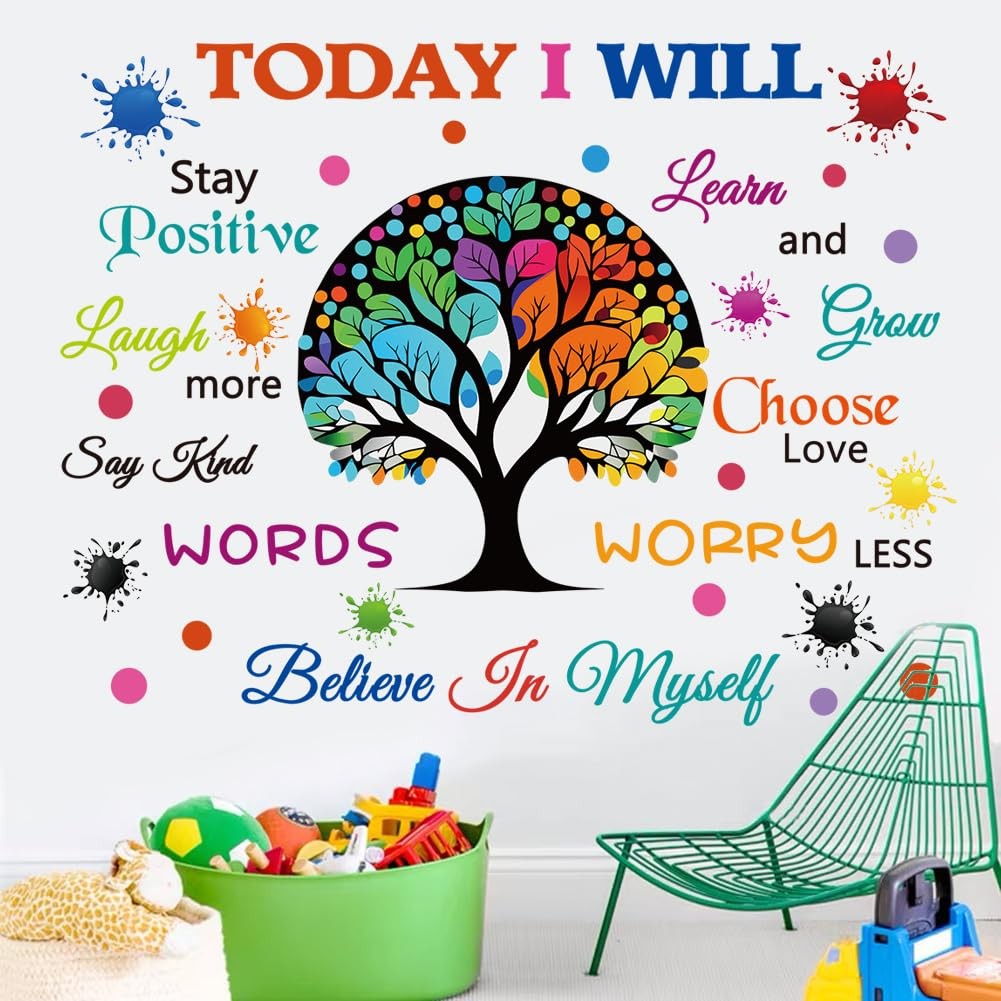 Colorful Inspirational Wall Decals Motivational Quote Today I Will Wall Stick…