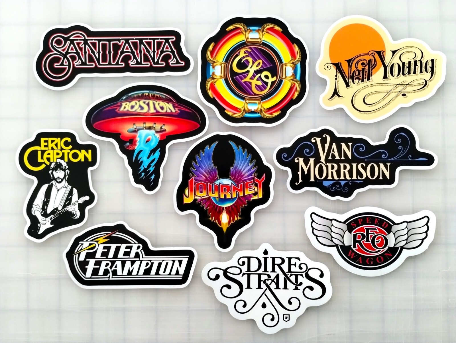Classic Rock Vinyl Sticker Lot (10 Stickers) SET 5 metal roll vintage punk pop
