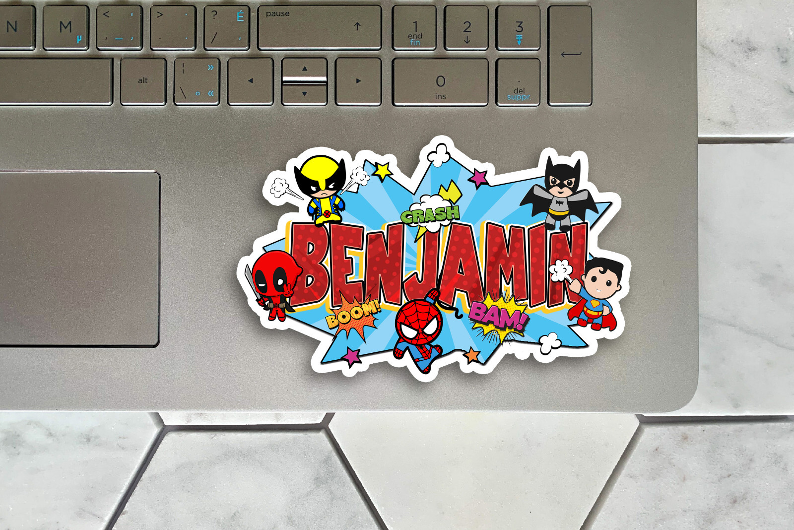 Custom Name Sticker · Vinyl · Personalized · Superhero Style · Cool Aesthetic