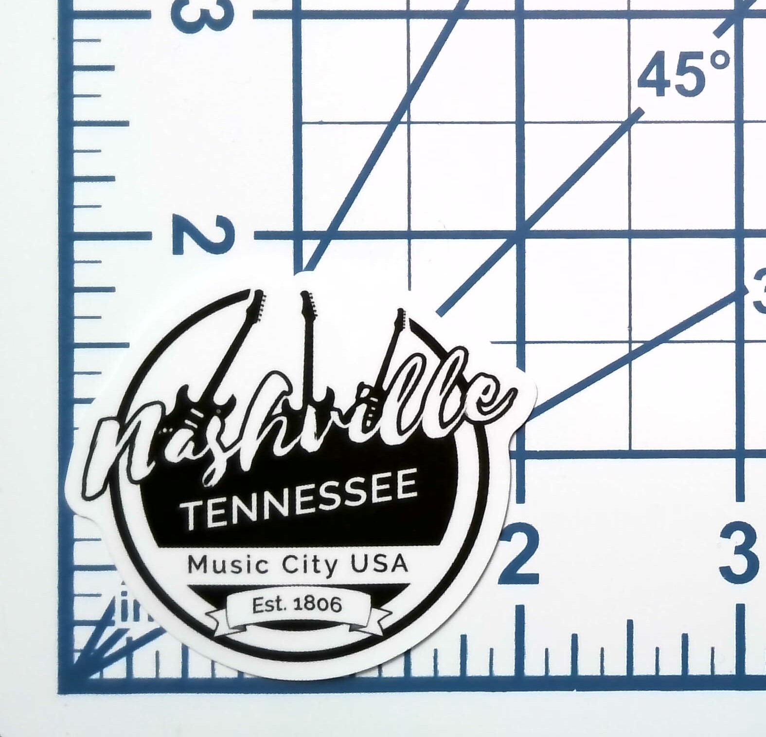 Nashville Vinyl Sticker Decal Music City USA Tennessee Guitar Travel Journal