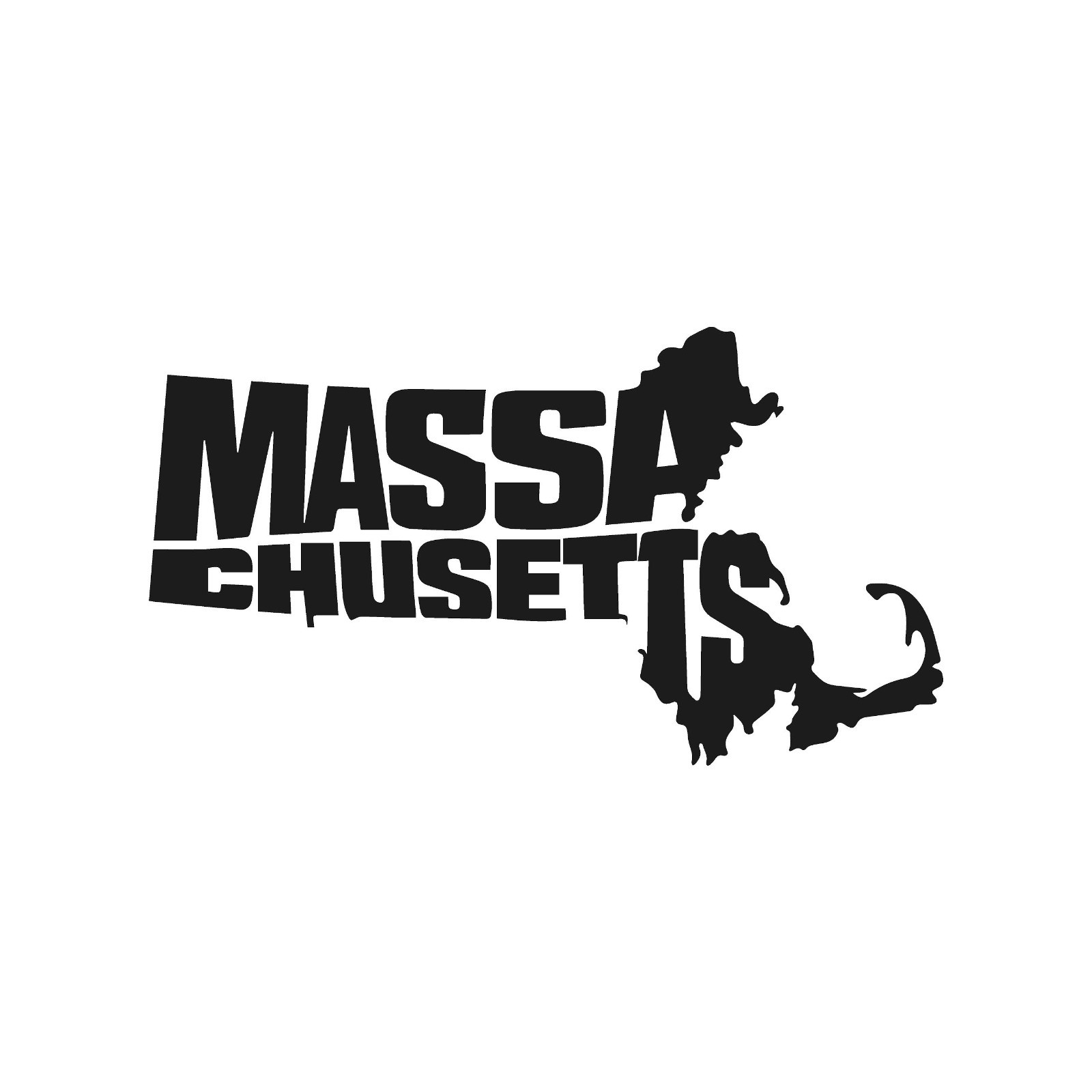 Massachusetts State Typography Name Outline Vinyl Decal State Word Art sticker