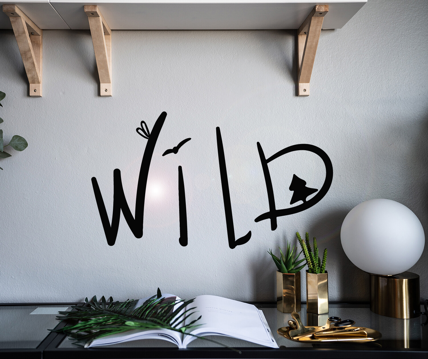 Vinyl Wall Decal Lettering Wild Freedom Man Cave Stickers 22.5 in x 13 in gz059