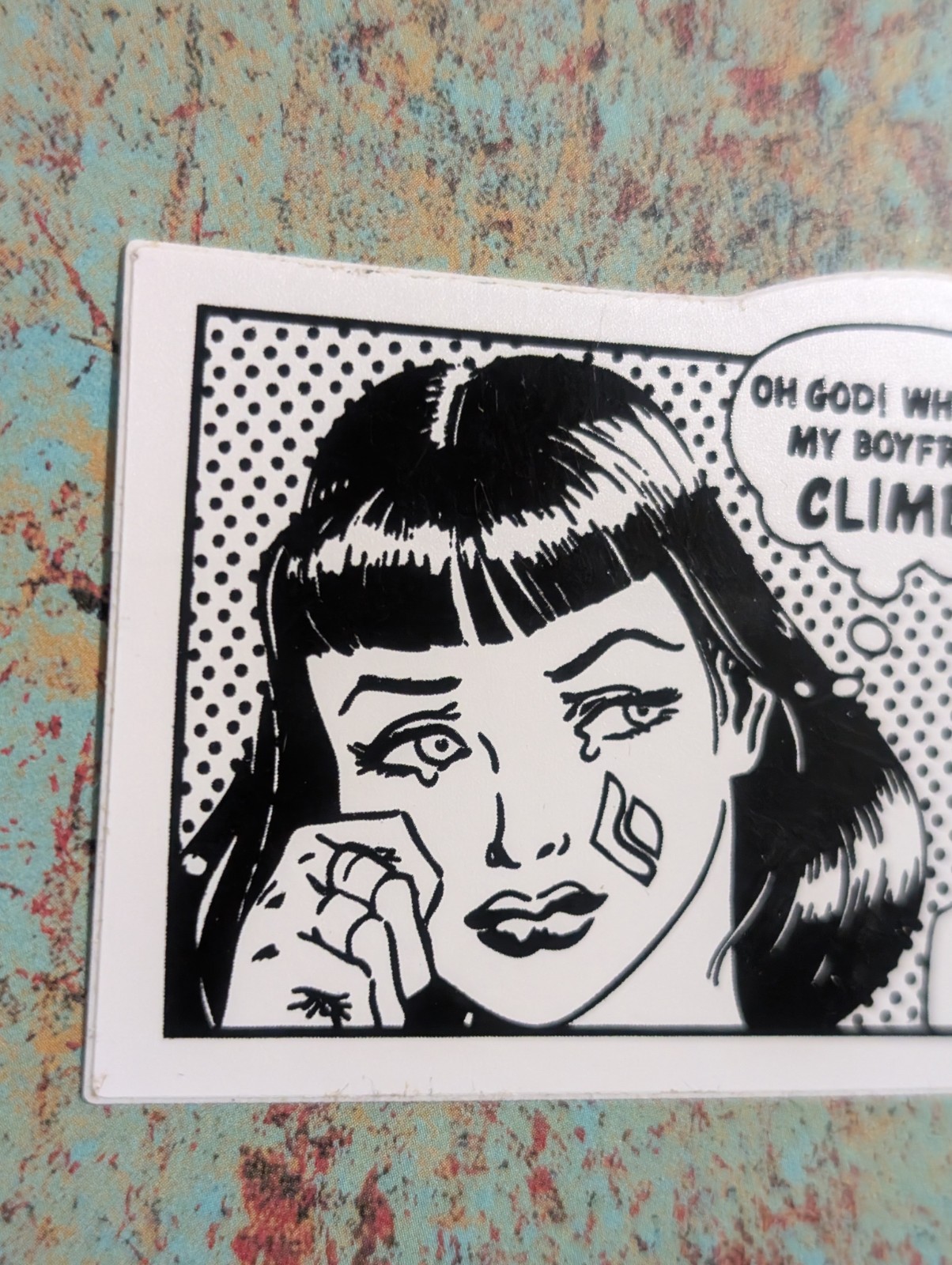 Black Diamond Boyfriend Climb Pop Art Sticker – Mountain Hiking Climbing Skiing