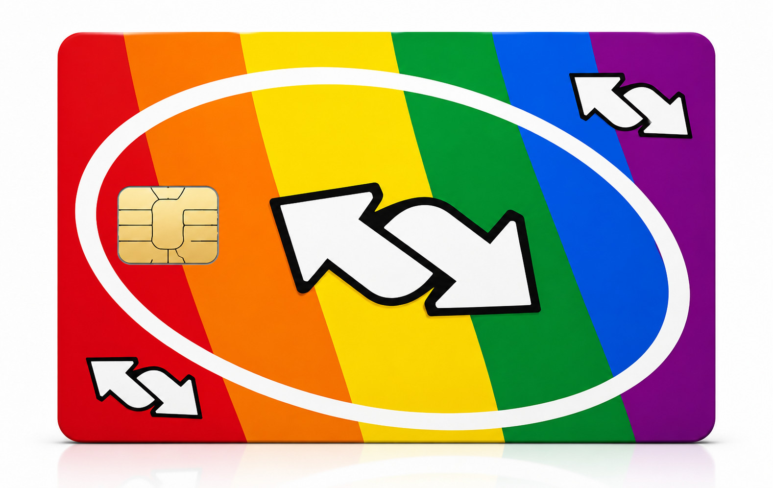 Rainbow Reverse Card Credit Card Skin Vinyl Sticker Debit Card Wrap Pride
