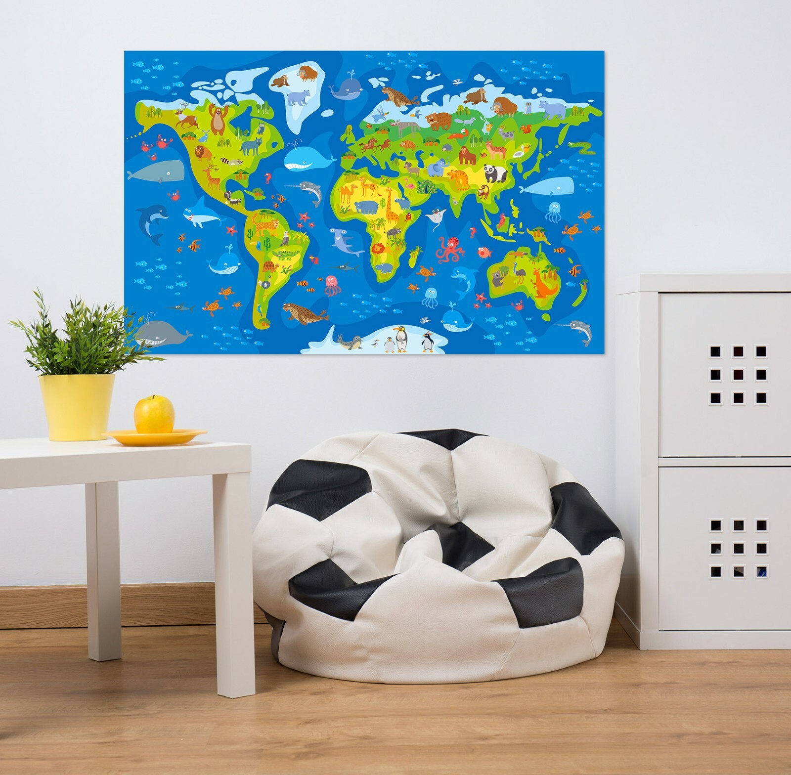 3D Whale Octopus B053 World Map Wall Stickers Vinyl Wallpaper Mural Murals Amy