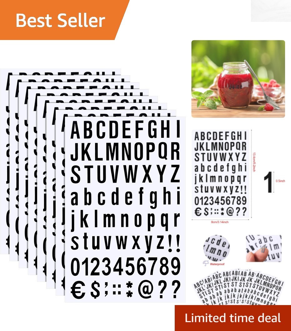 Durable 536-Piece Vinyl Letter & Number Set – Waterproof for Indoor/Outdoor Use