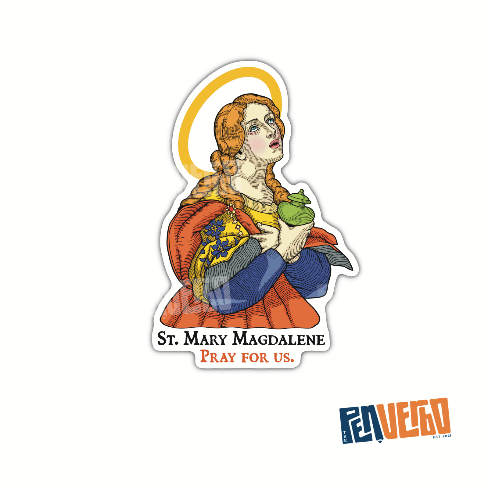 Saint Mary Magdalene Sticker 2pcs | Saint Sticker | Catholic Sticker | PS308