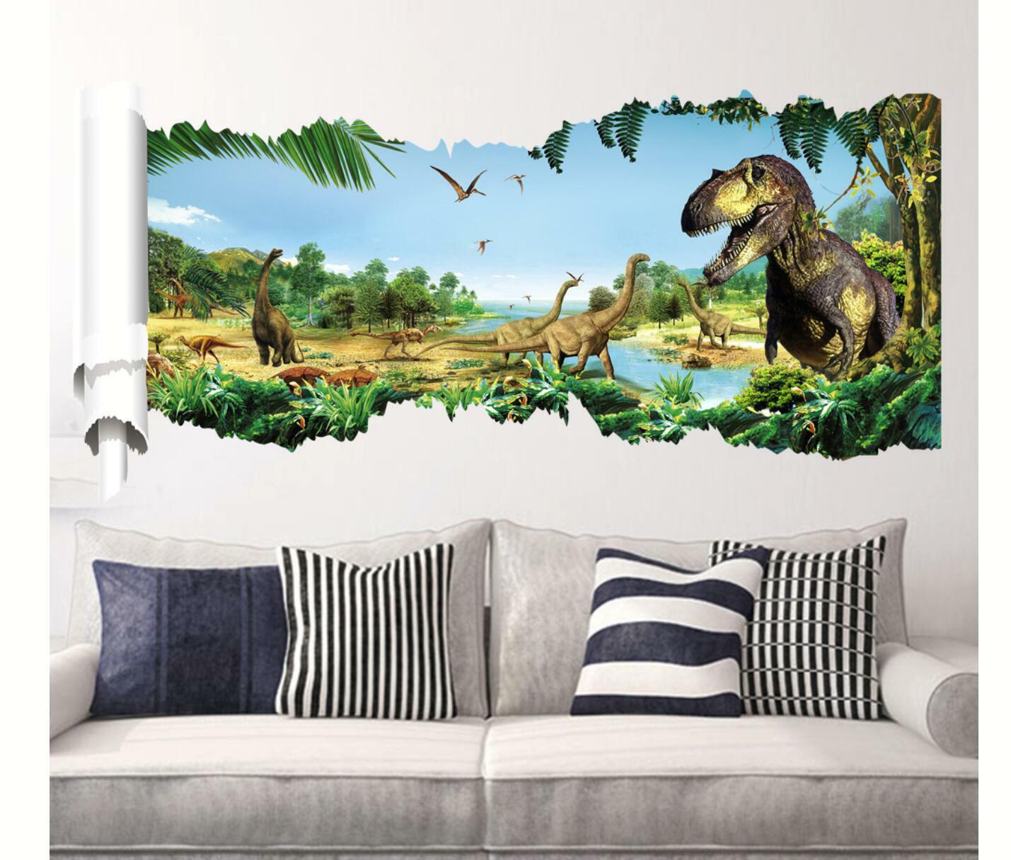 3D dinosaur Jurassic Removable Wall Stickers Decal Kids bed room Living room USA