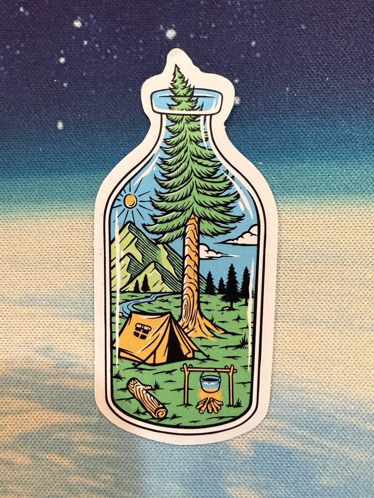 Outdoors Hiking Camping Adventure Nature Mountain Forest Trail Sticker Decal