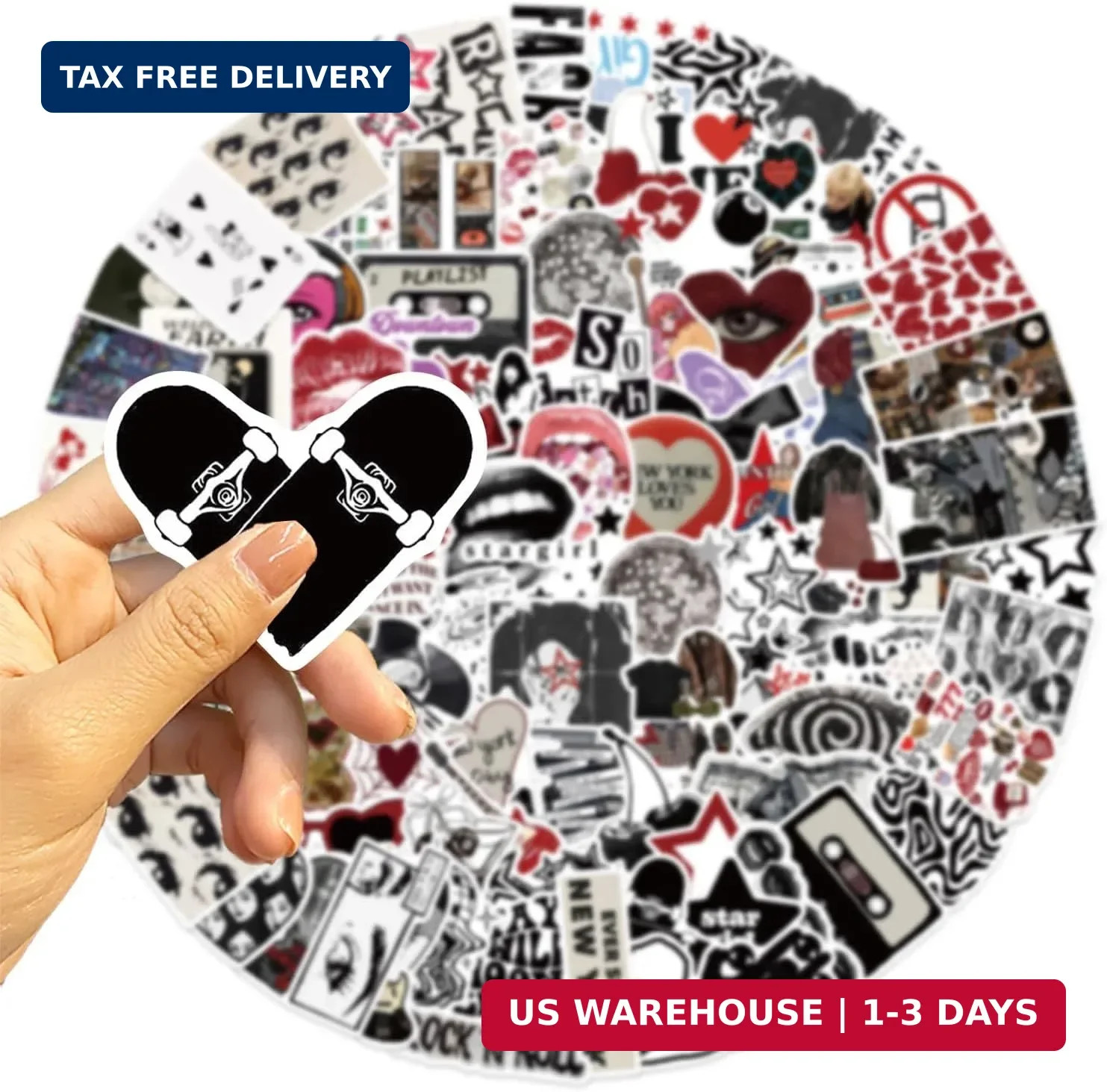 Aesthetic Stickers Pack of 100 – Waterproof Vinyl Decals for Water Bottle, Lapto