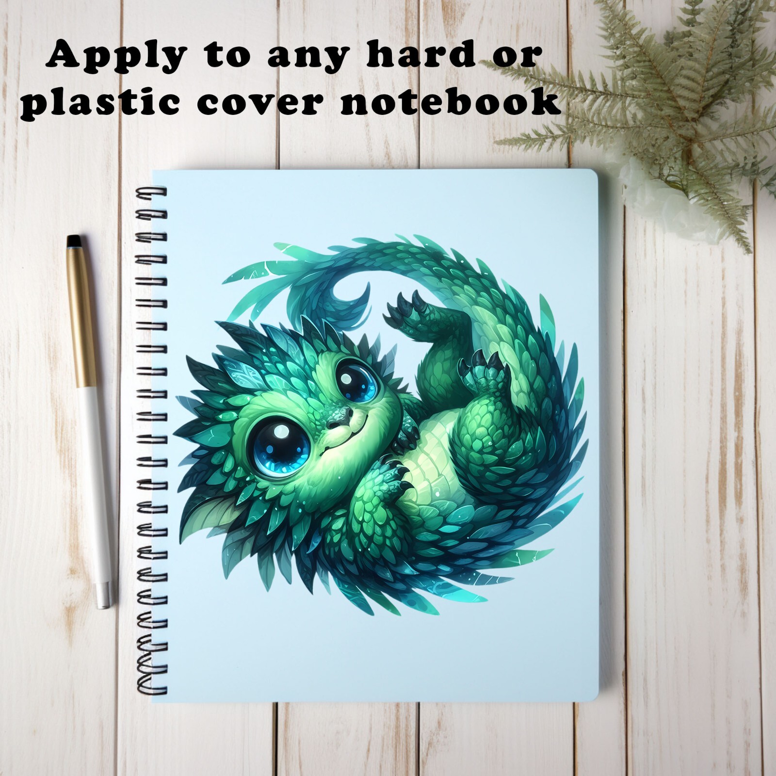 Blue Green Dragon UV DTF Transparent Sticker / Decal