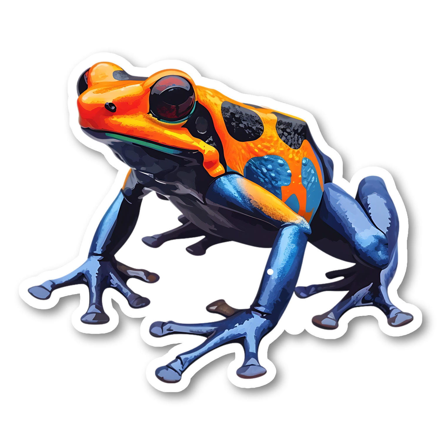 Poison Orange Dart Frog Vinyl Sticker, Water Resistant, Laptop, Water Bottle