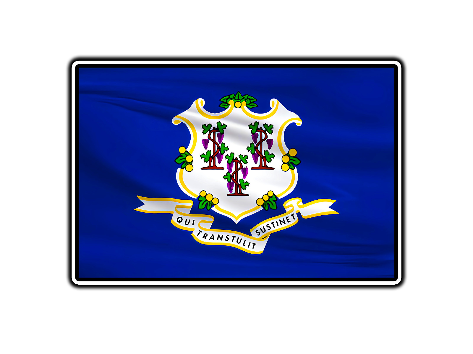 Connecticut State Flag World Country Sticker Waterproof Vinyl Decal Die-Cut Car