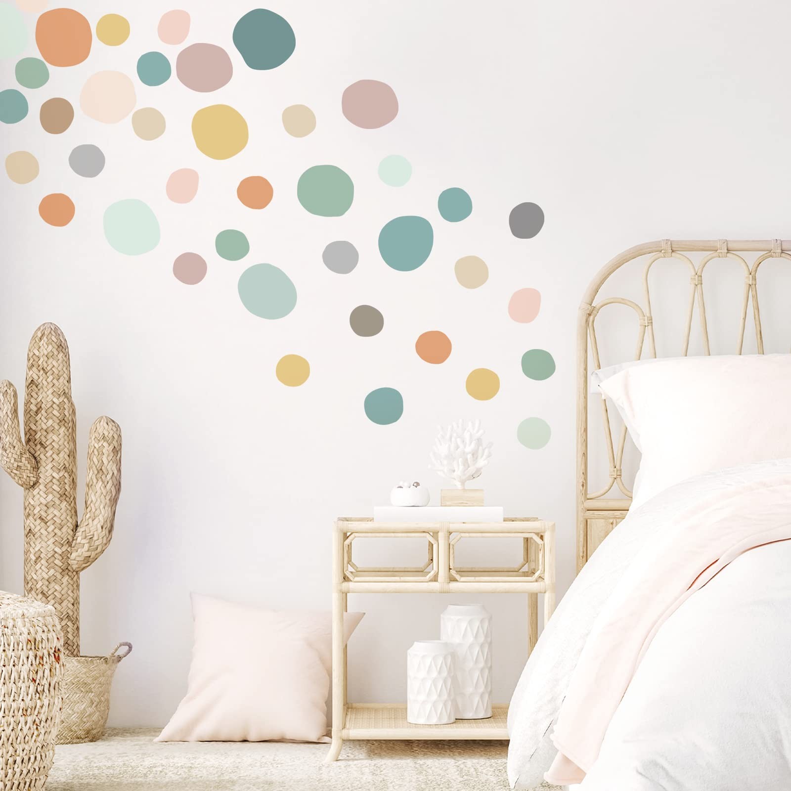 296 Pcs Polka Dots Wall Decal Boho Back to School Rainbow Playroom Wall Decor…
