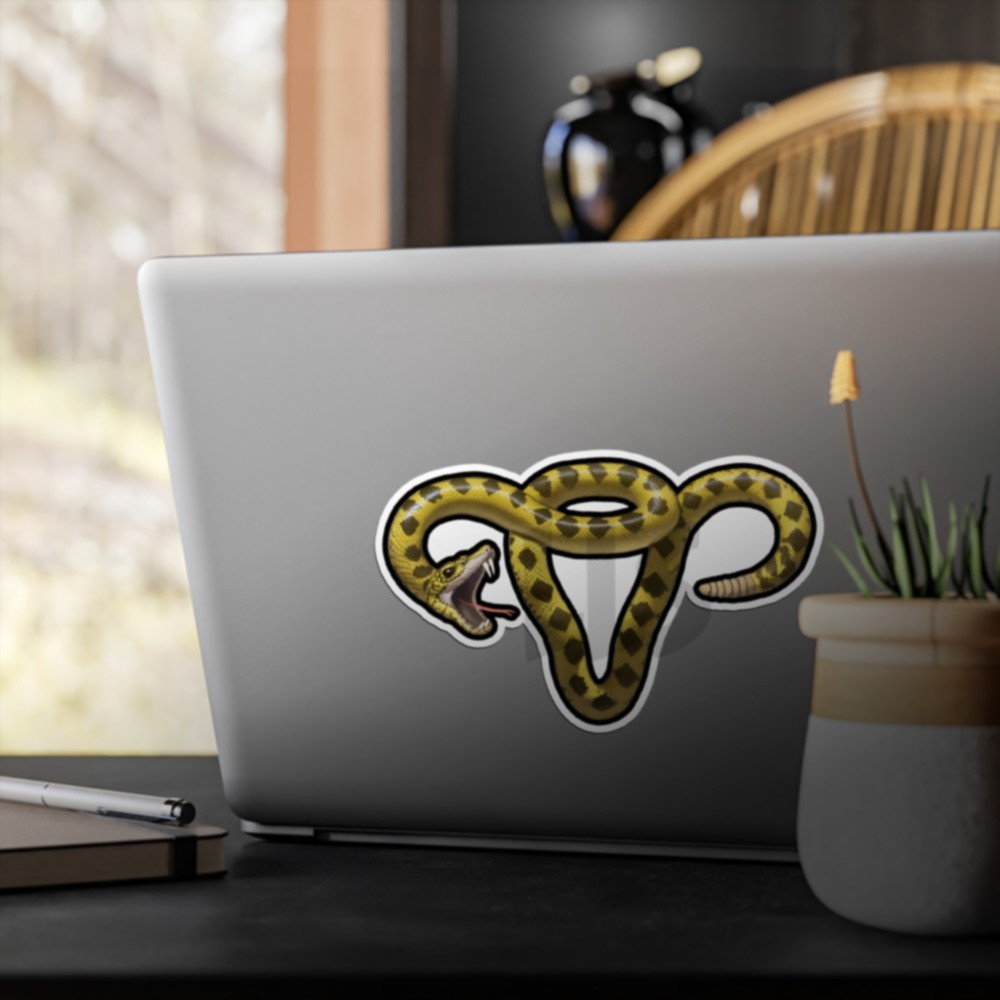 Gadsden Snake Feminist Womens Bodily Autonomy Sticker Laptop Decals – Set of 2