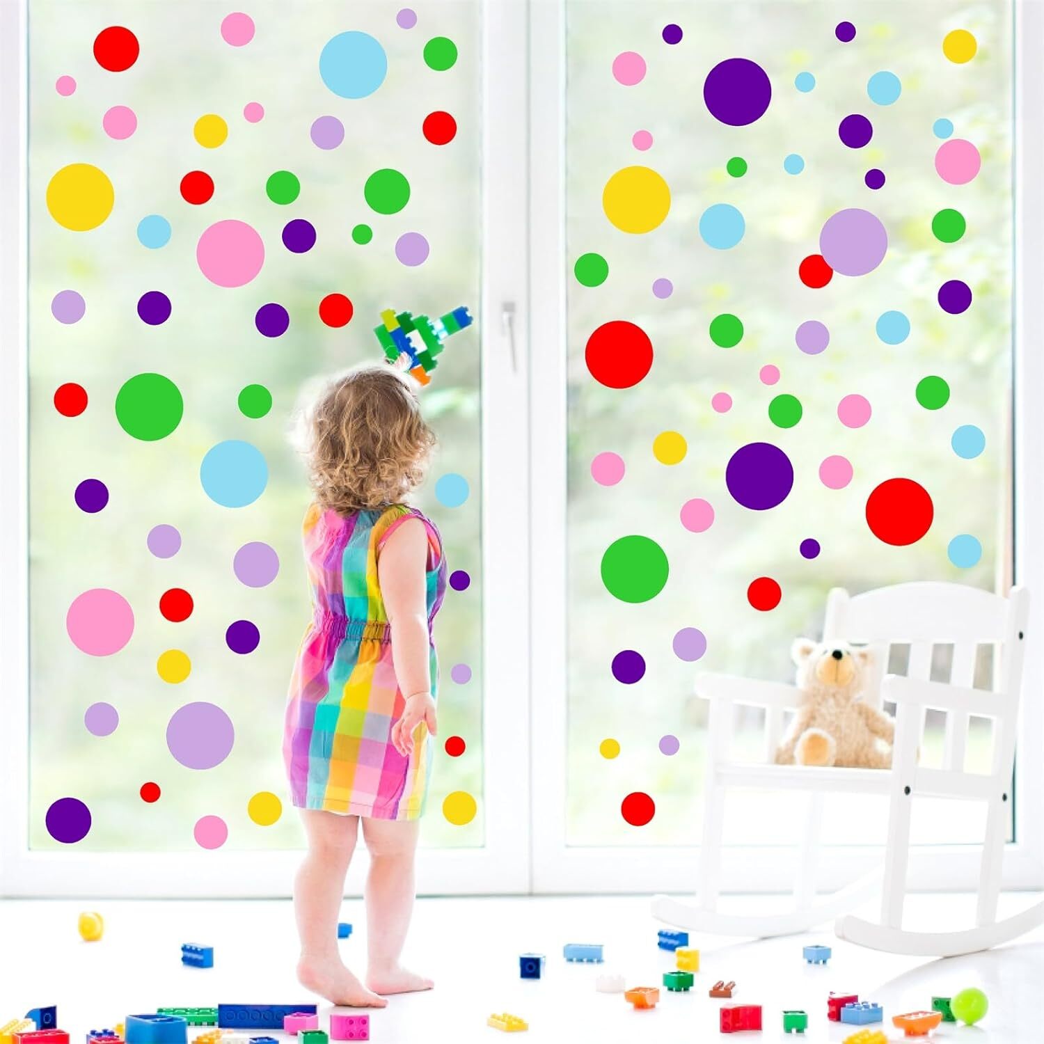 Polka Dots Wall Decals (154 Dots) Vinyl Stickers Colorful 3