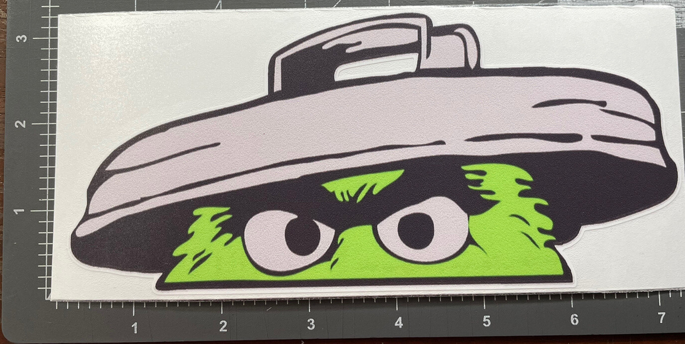 JDM Drift Oscar The Grouch 7" Wide Vinyl Decal Sticker Funny Car Truck Suv