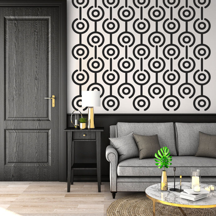 Mid Century Modern Decor, Geometric Wall Decals, Modern Circle Wall Decals