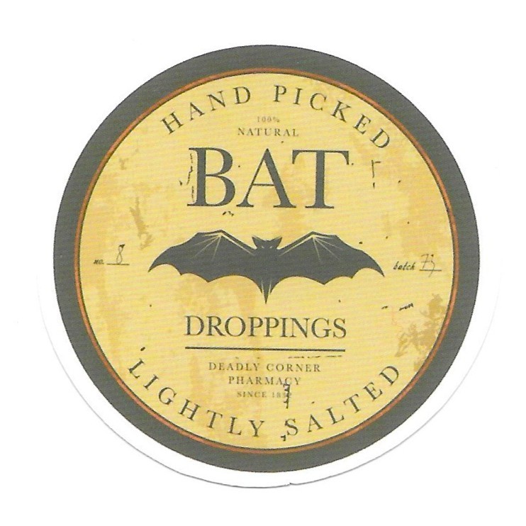 Bat Droppings Sticker Vinyl Die Cut Funny Gag Gift Apothecary Decal