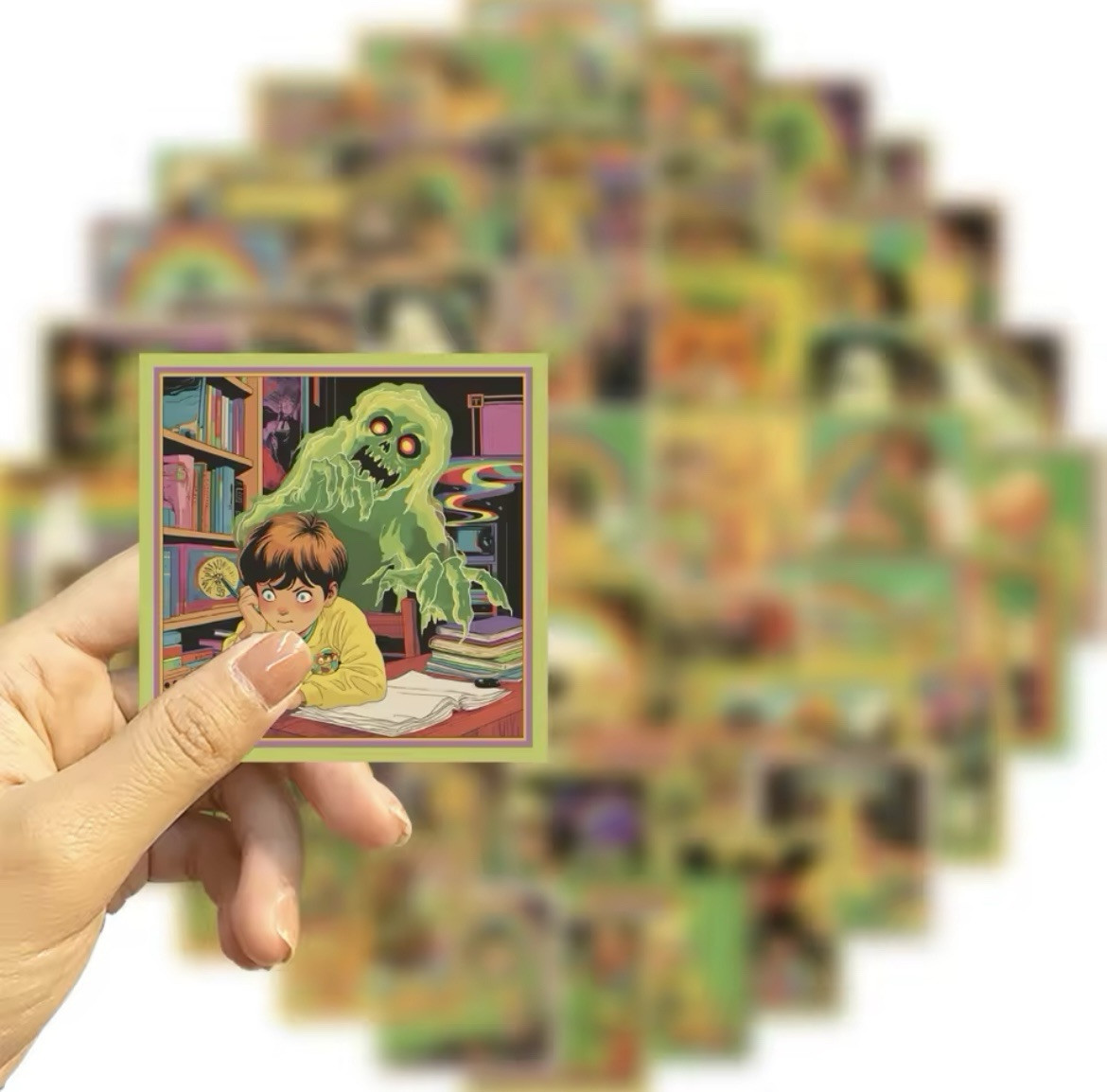 Retro Comic Horror Stickers 50pk Classic Horror Mixed Retro Fun Random Stickers