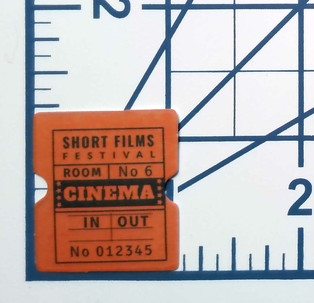 Short Film Festival Cinema Ticket Retro Vinyl Stick Sticker Decal Die Cut