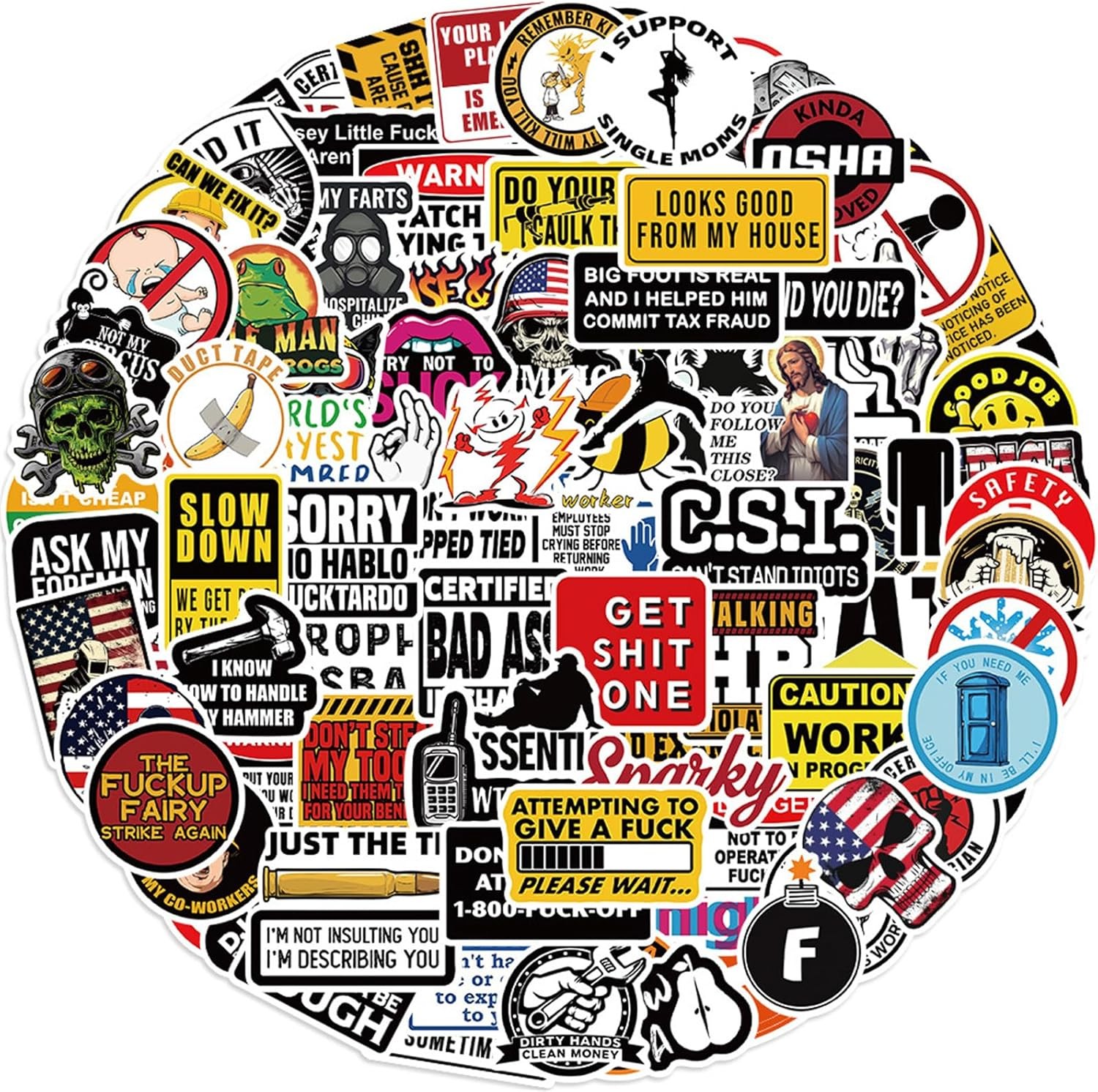 100 Pcs Funny Stickers for Adults (Dirty) Meme Water Bottles Cool Decals Laptop