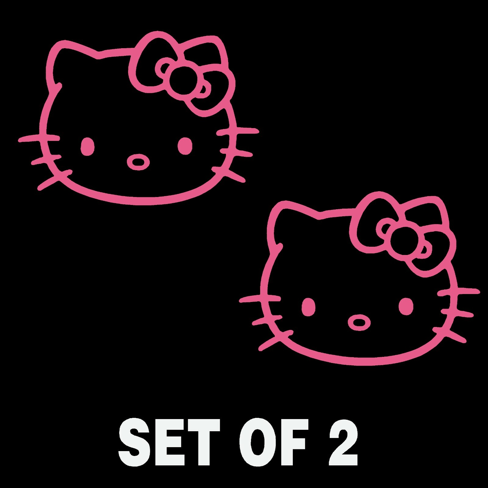 SET OF 2, HELLO KITTY STICKER VINYL DECAL VEHICLE CAR WALL BOAT