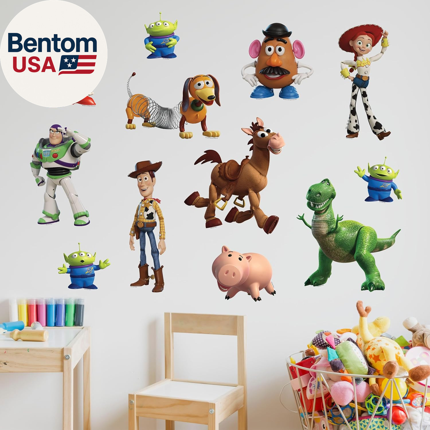 Disney Toy Story Wall Decals – Set of 12 Vinyl Stickers for Nursery Bedroom Bath