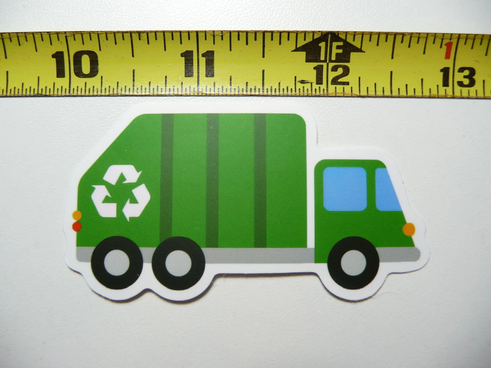 RECYCLING GARBAGE TRUCK SMALL STICKER DECAL FUN FUNNY CONSTRUCTION VEHICLE