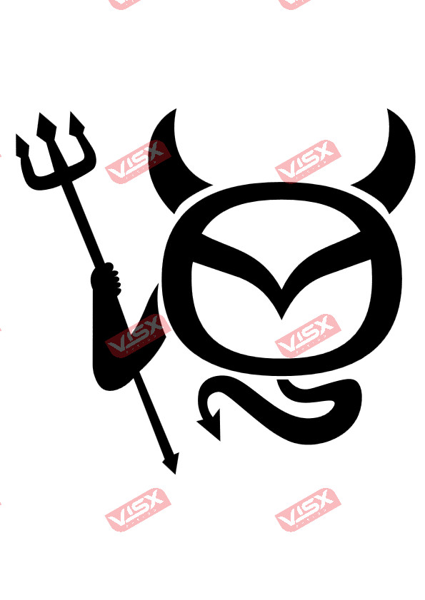 Mazda Devil Car Decal Auto Vinyl Vehicle Graphic Bumper Sticker Hot Rod