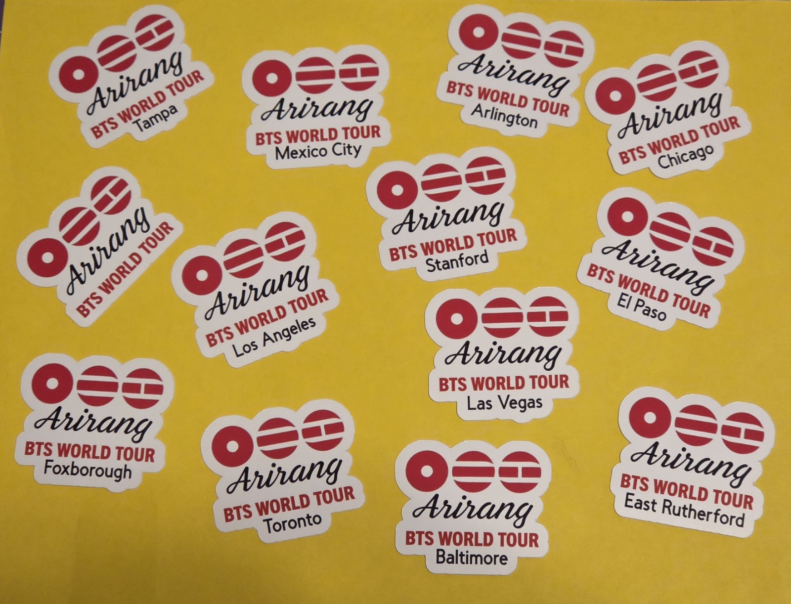 50 BTS ARIRANG STICKERS 2in