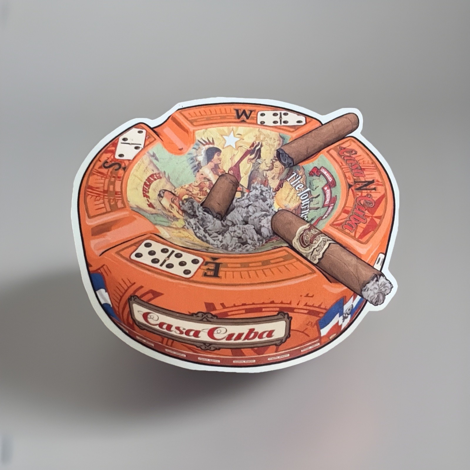 Casa Cuba Cigar Ashtray Stickers (2 Pack) Custom Design