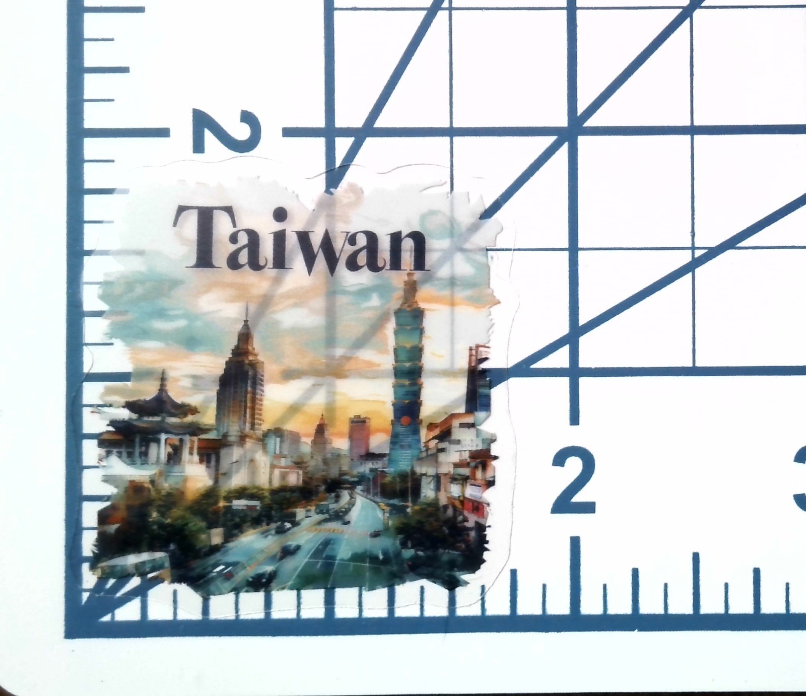 Taiwan Taipei 101 Skyscraper Temple Die Cut Clear Asian Vinyl Sticker