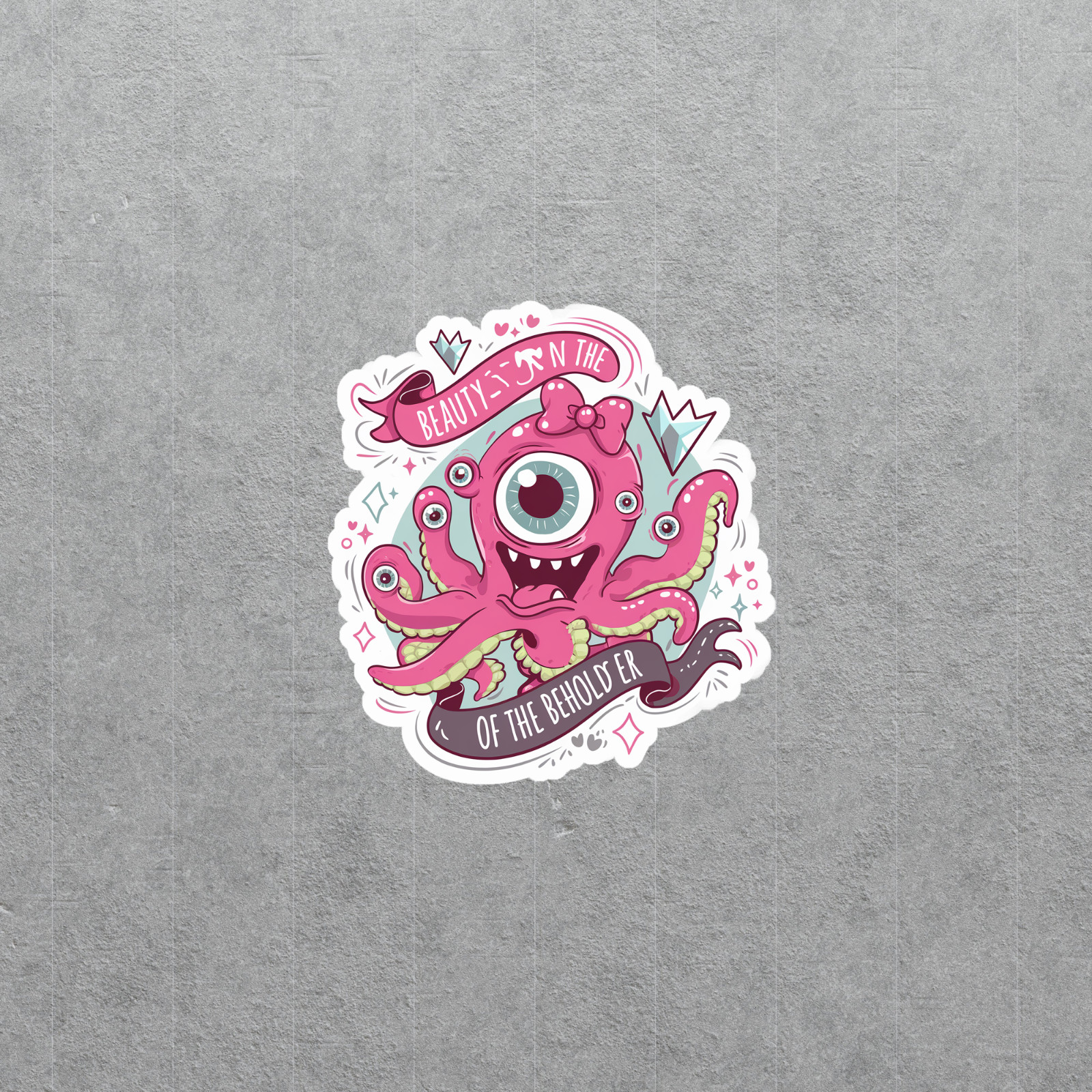 Pink Cute Monster Eye Sticker Beauty Beholder Dungeons Dragons Inspired #5861