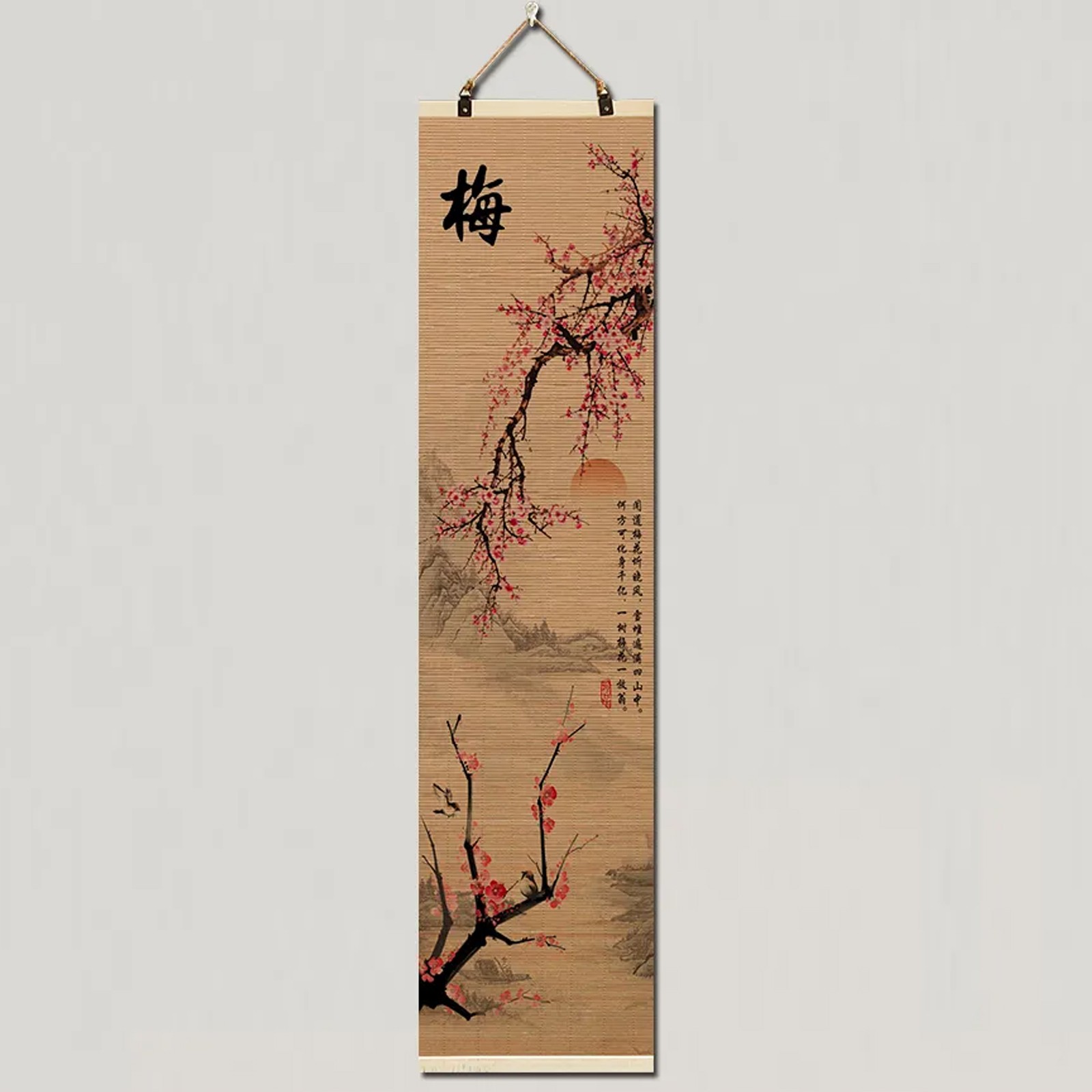 Chinese Traditional Bamboo Scroll Wall Art Orient Home Decor & Cultural Gift