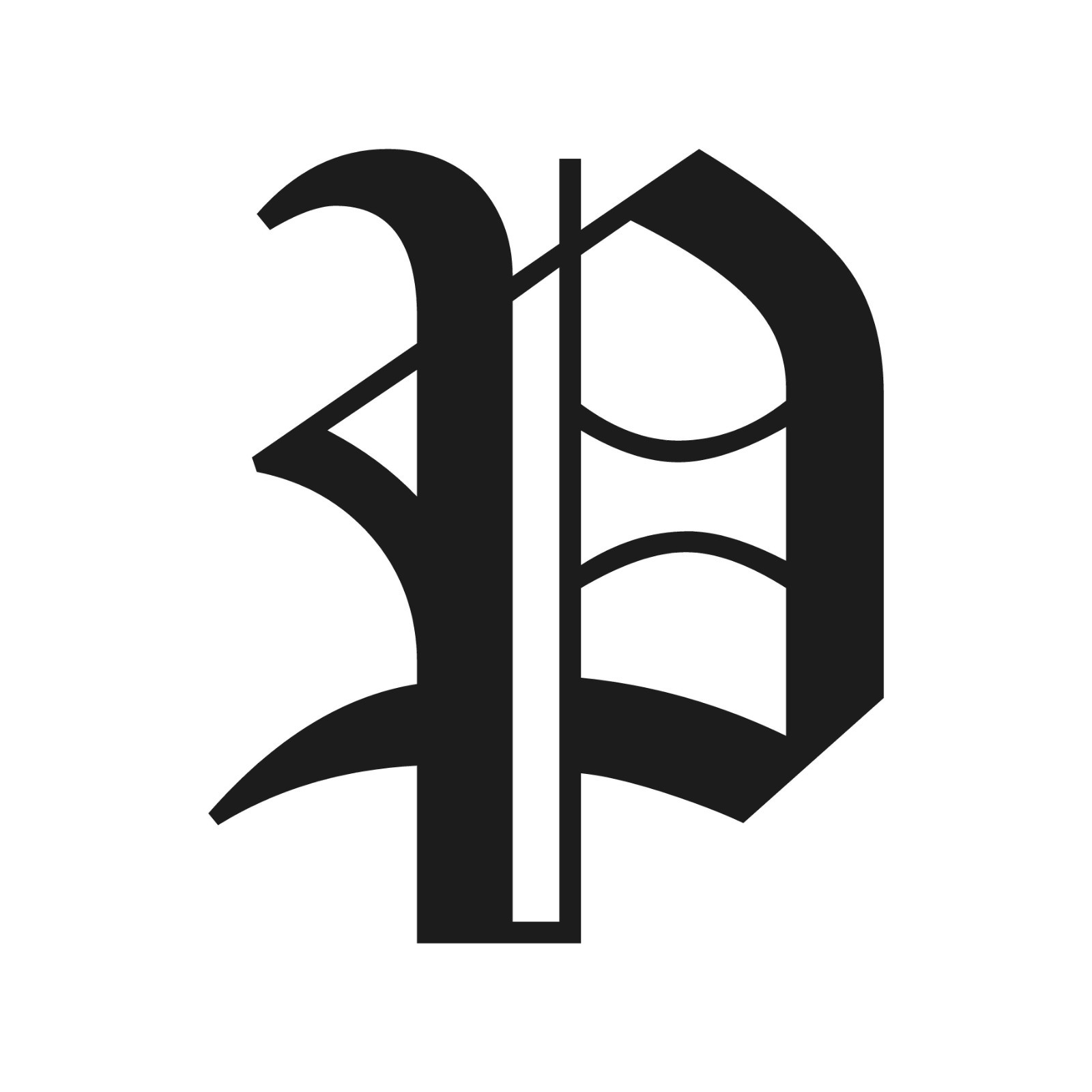 Old English P Letter Initial Vinyl Sticker Decal Monogram Diploma