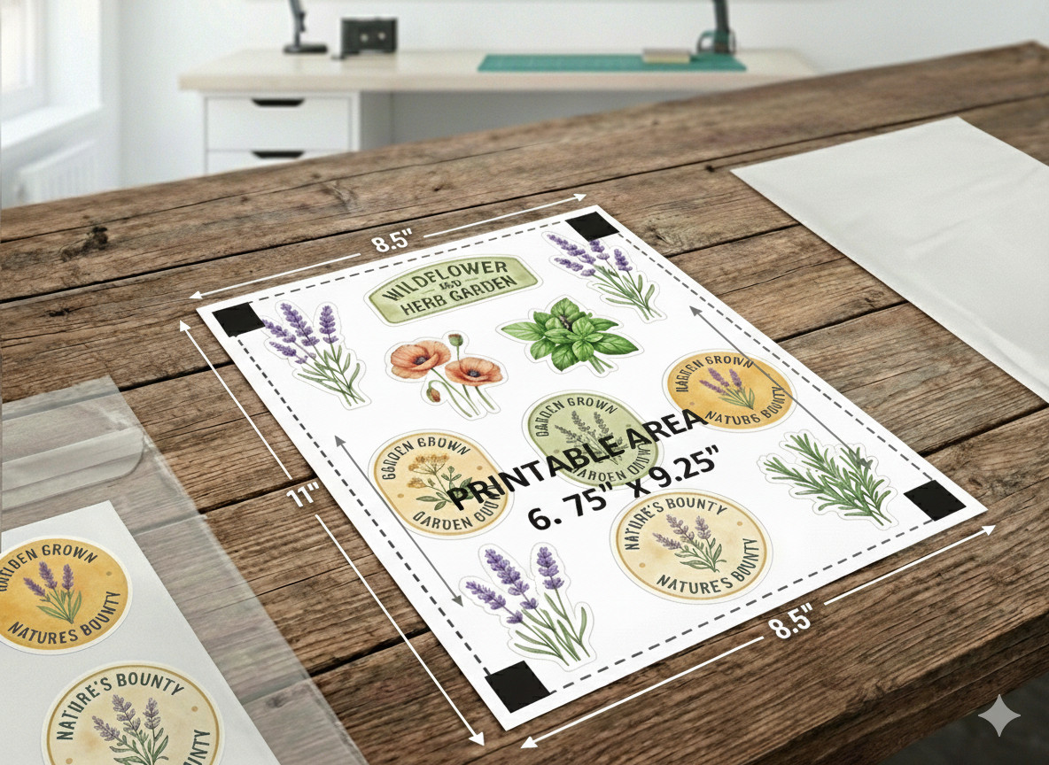 Custom Vinyl Sticker Sheet 8.5 x 11" Logo Decals Matte Glossy Professional Print