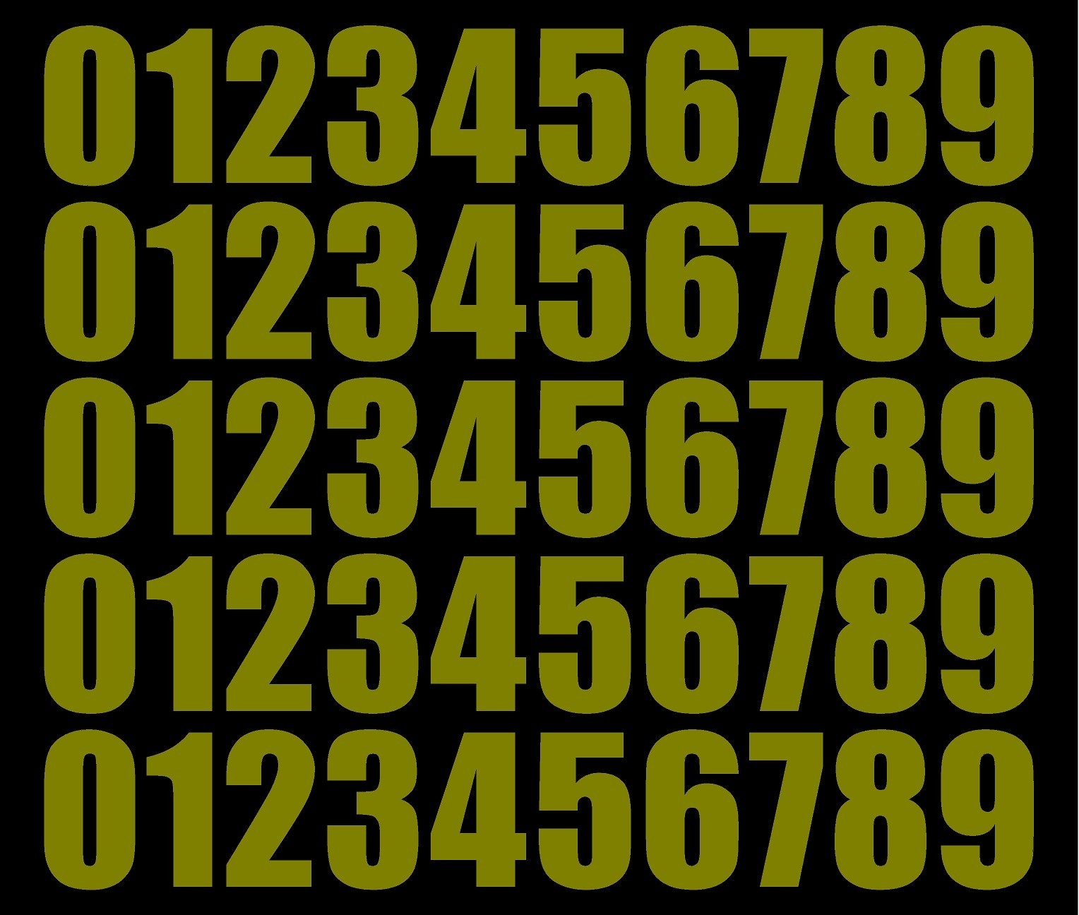 0 1 2 3 Numbers Die Cut Vinyl Decals Waterproof Many Colors and Sizes
