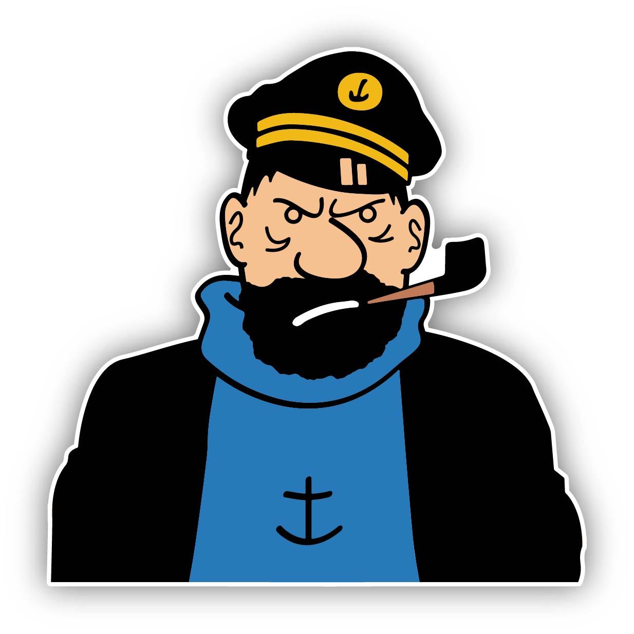 Captain Haddock Cartoon Sticker Decal laptop wall car phone Kids Tintin