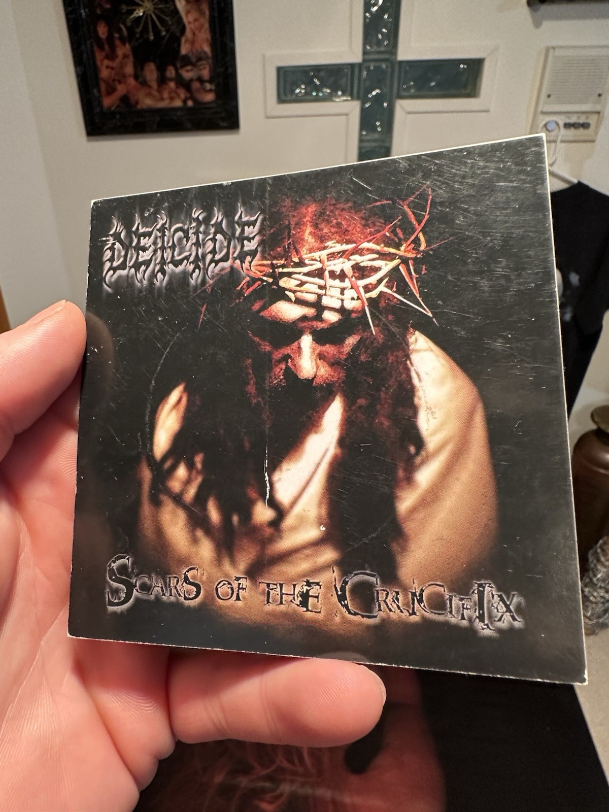 VTG DEICIDE Scars of the Crucifix Sticker Square Promo 4×4 DEATH METAL
