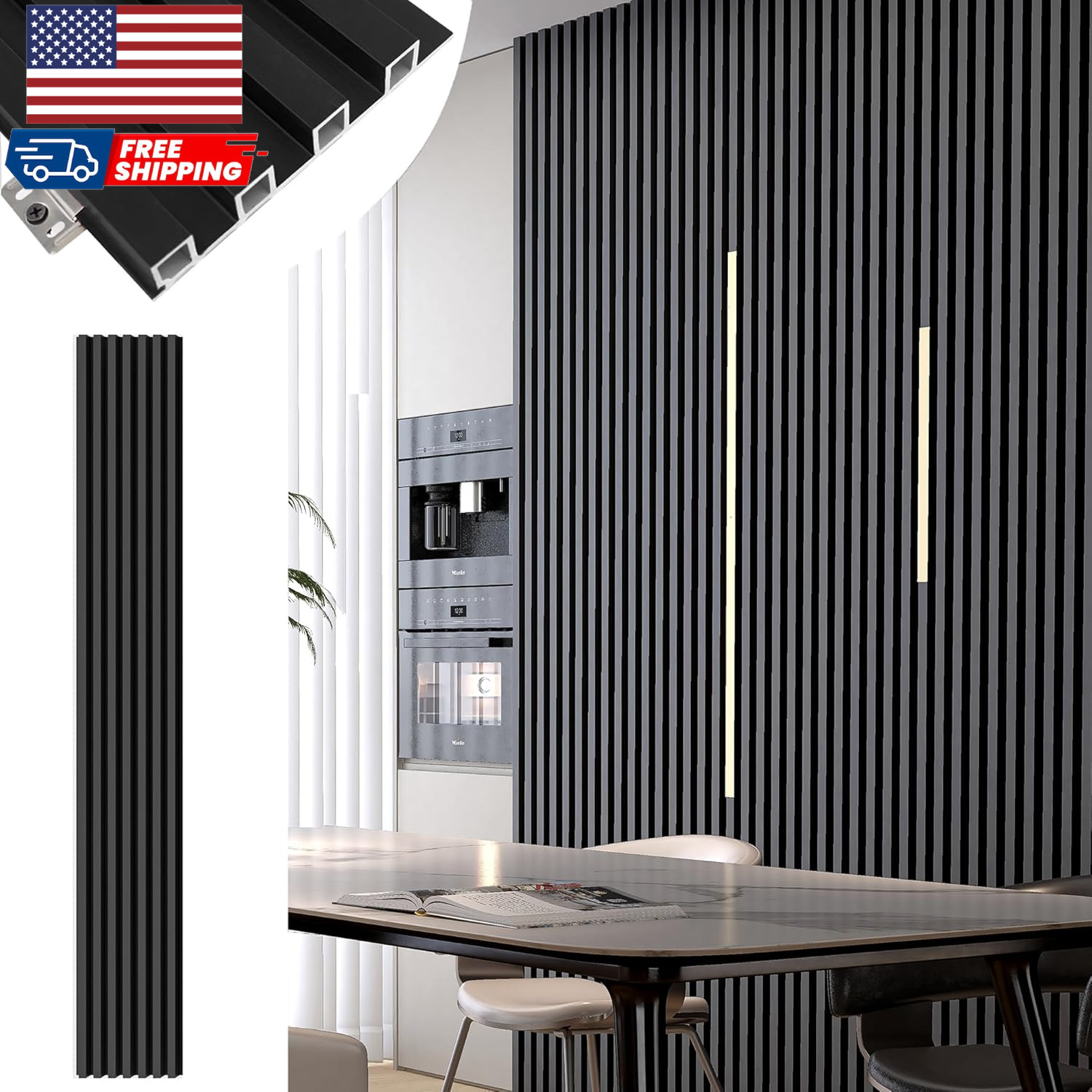 Black Wall Panels for Interior Walldecor Accent Wallpanels for Bedroom Livingroo