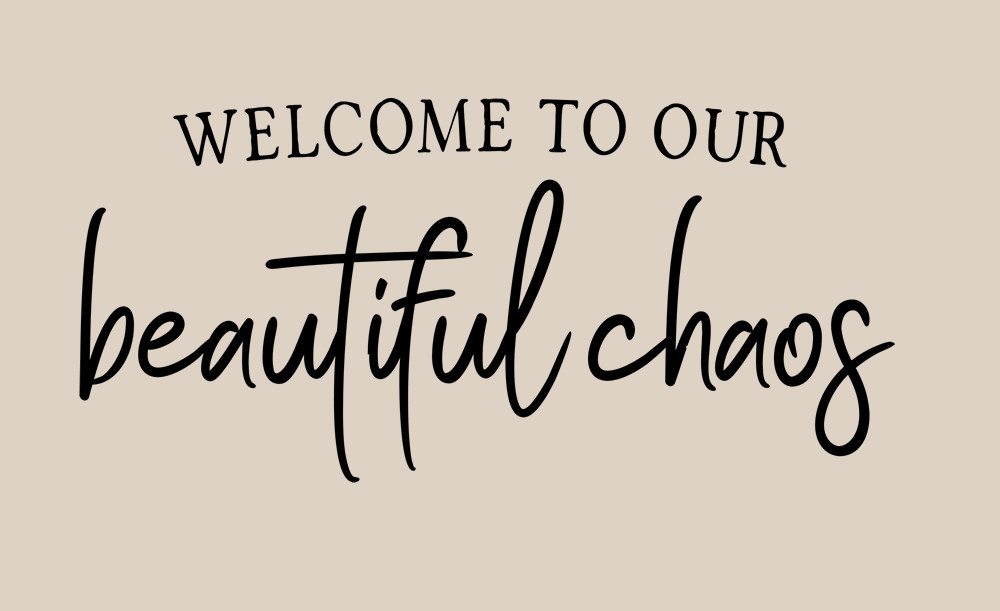 Welcome To Our Beautiful Chaos Wall Decal Vinyl Art Quote in 3 Sizes