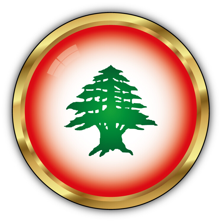 Lebanon Gold Flag Car Bumper Sticker Decal