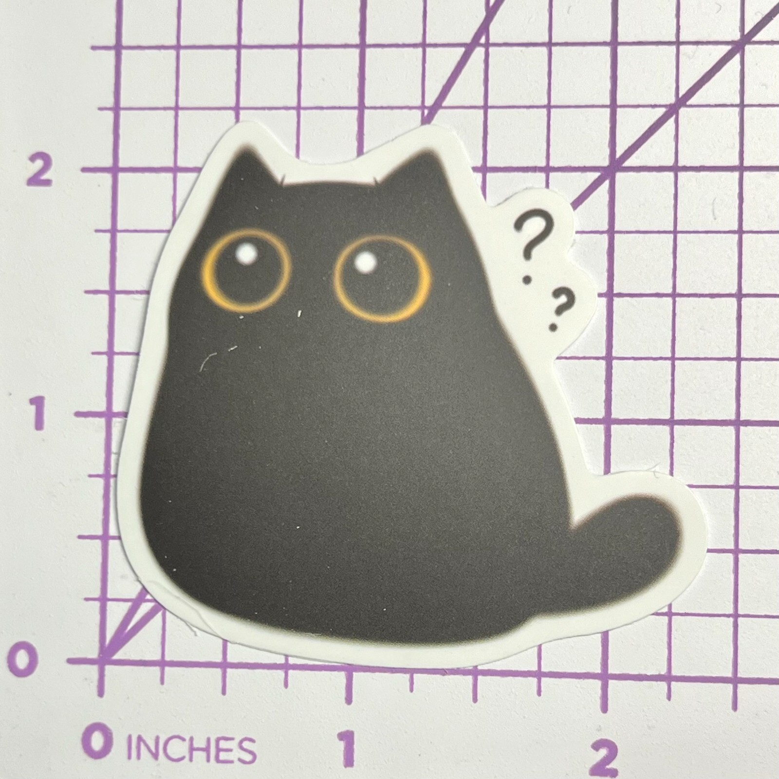 Emo Questioning ? Black Cat – Mystery Black Cat Vinyl Decal Sticker Bomb Topper