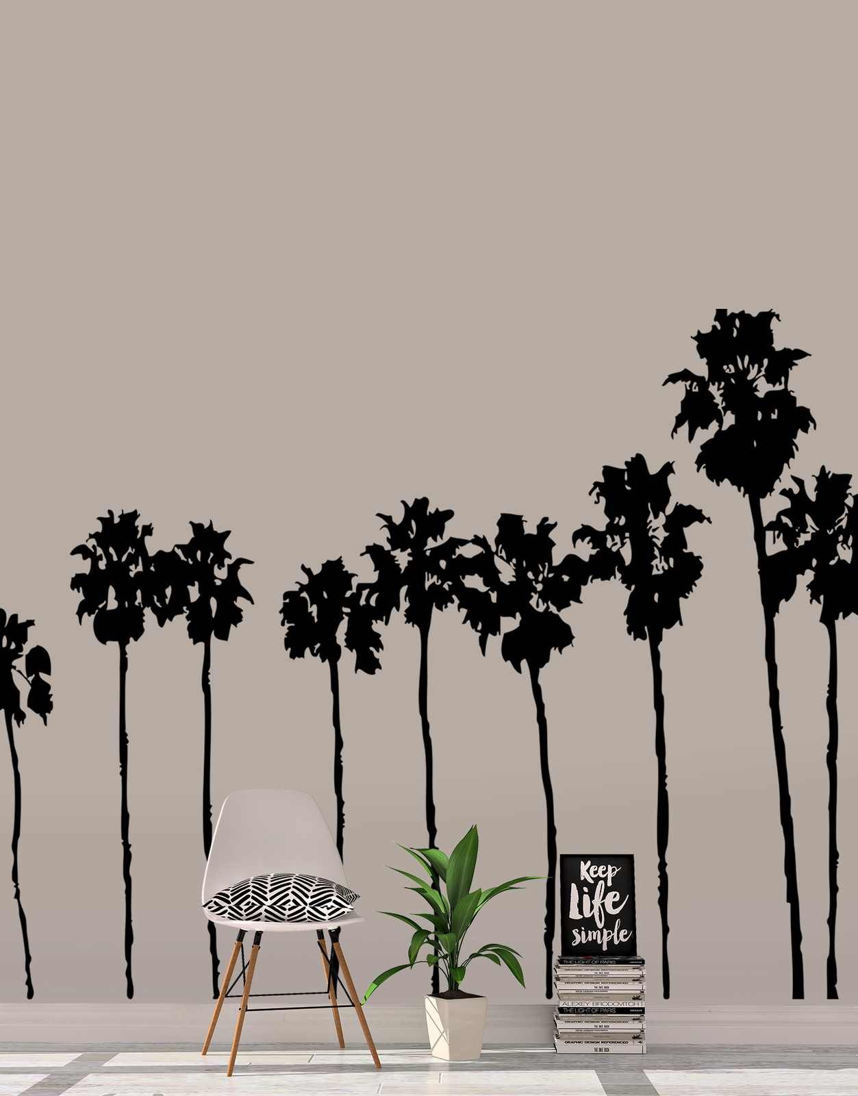 SoCal Roll of Palm Trees Wall Decal. LA, California Palm Trees. #169