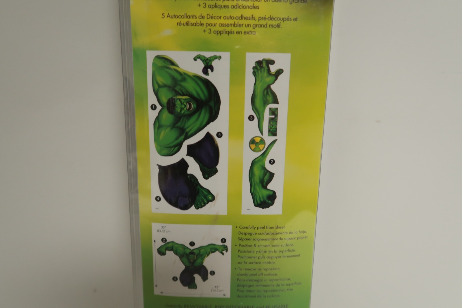 The Incredible Hulk Peel and Stick Wal Decal Removable Repositionable York (New)