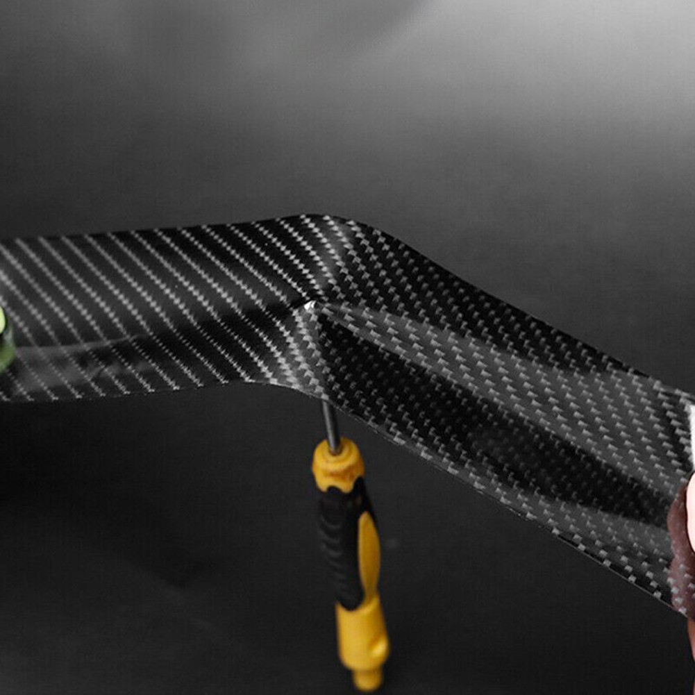 3pcs Carbon Fiber Car Stickers Door Sill Anti-Scratch Tape DIY Protection Film