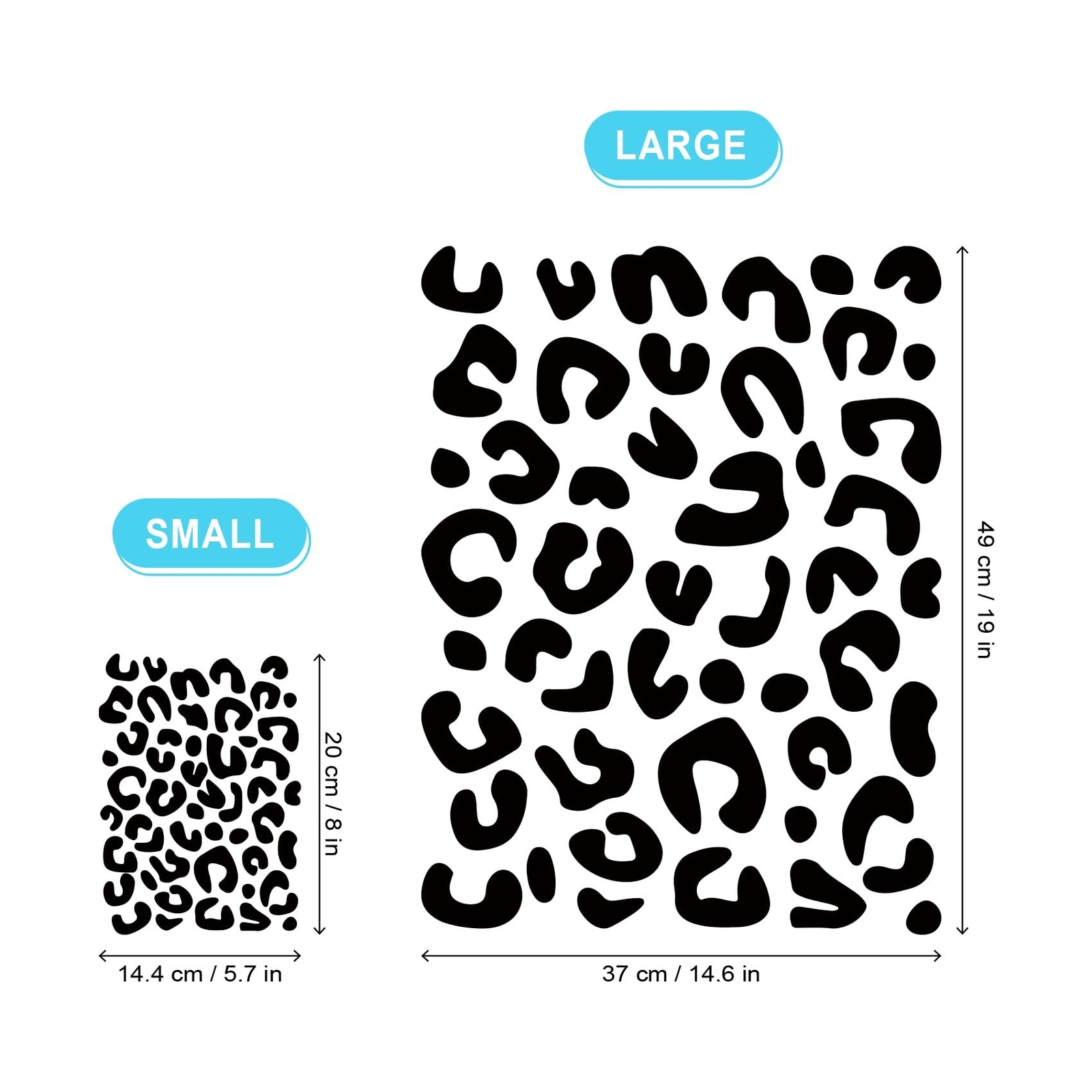 2PCS Leopard Print Cup Stickers – 7.9" X 5.7" and Leopard Wall Decal – 19.3" …