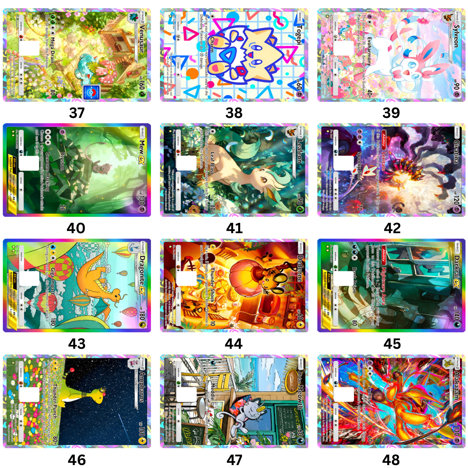 Custom Glossy Pocket TCG Pokemon Card Stickers/Debit Card/High Quality Print
