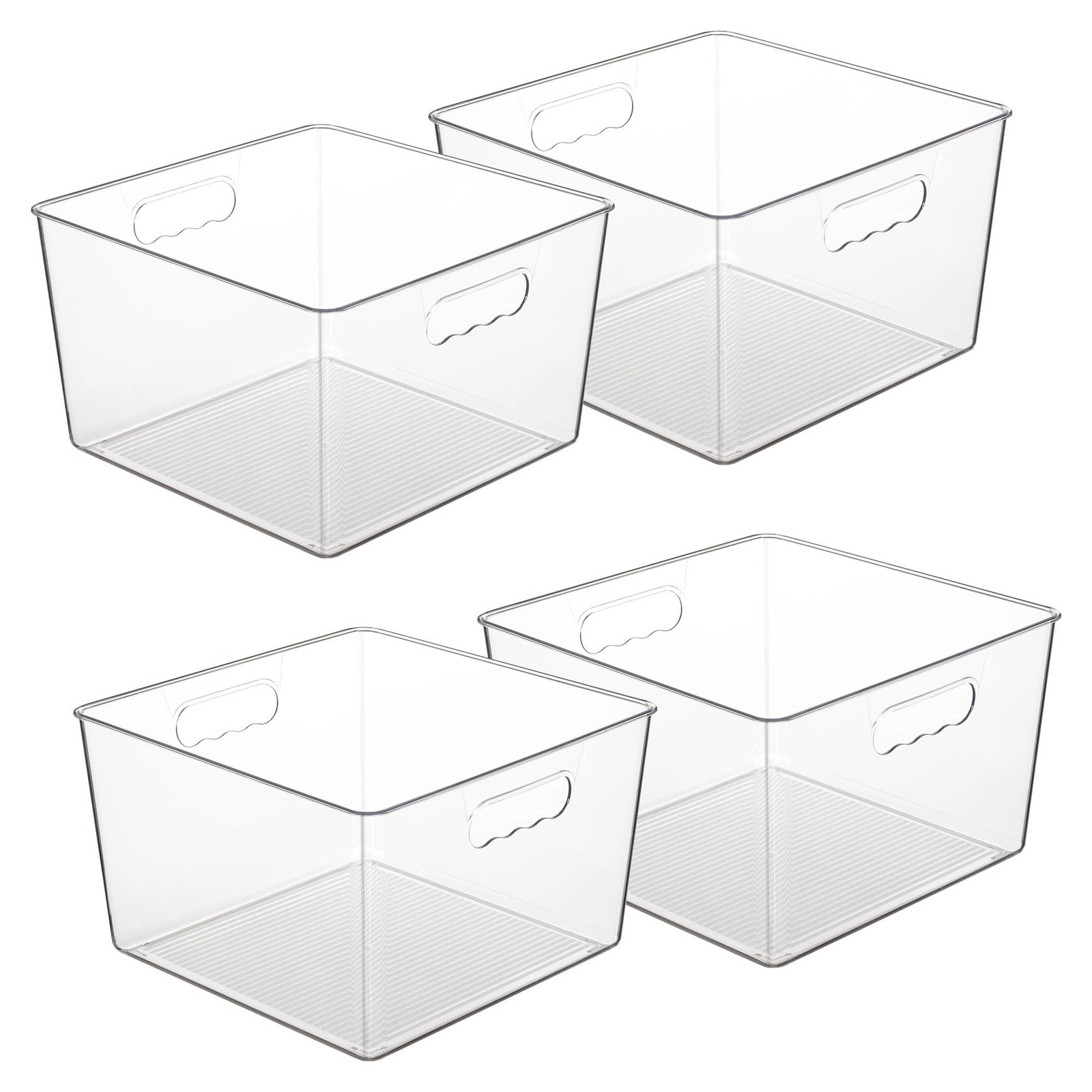 Vtopmart 4 Pack Extra Large Clear Plastic Storage Bins,11×11 Cube Acrylic Org…